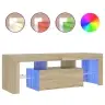 Tv Galdiņš Ar Led Lampiņām, 120X35X40 Cm, Ozolkoka Krāsā Vidaxl
