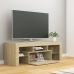 Tv Galdiņš Ar Led Lampiņām, 120X35X40 Cm, Ozolkoka Krāsā Vidaxl