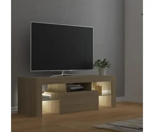 Tv Galdiņš Ar Led Lampiņām, 120X35X40 Cm, Ozolkoka Krāsā Vidaxl