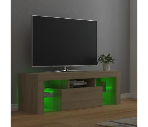 Tv Galdiņš Ar Led Lampiņām, 120X35X40 Cm, Ozolkoka Krāsā Vidaxl