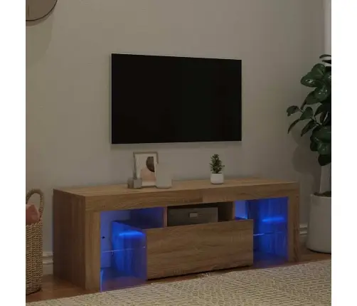 Tv Galdiņš Ar Led Lampiņām, 120X35X40 Cm, Ozolkoka Krāsā Vidaxl