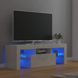 Telerialus Led-Tuledega, Kõrgläikega Valge, 120 X 35 X 40 Cm