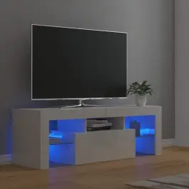 Tv Galdiņš Ar Led Lampiņām, 120X35X40 Cm, Spīdīgi Balts Vidaxl