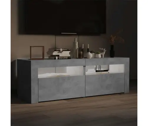Tv Galdiņš Ar Led Lampiņām, 120X35X40 Cm, Betona Pelēks Vidaxl