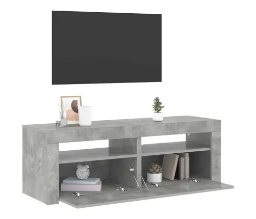 Tv Galdiņš Ar Led Lampiņām, 120X35X40 Cm, Betona Pelēks Vidaxl
