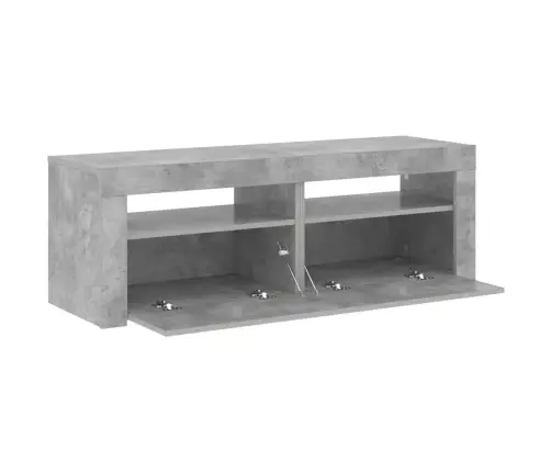 Tv Galdiņš Ar Led Lampiņām, 120X35X40 Cm, Betona Pelēks Vidaxl