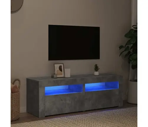 Tv Galdiņš Ar Led Lampiņām, 120X35X40 Cm, Betona Pelēks Vidaxl