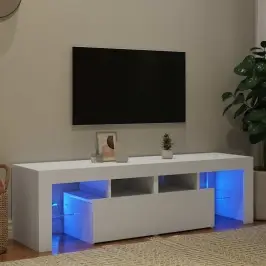 Televizoriaus Spintelė Su Led Apšvietimu, Balta, 140X36,5X40Cm
