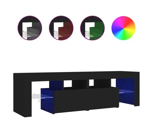 Televizoriaus Spintelė Su Led Apšvietimu, Juoda, 140X36,5X40Cm
