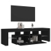 Tv Galdiņš Ar Led Lampiņām, 140X36,5X40 Cm, Melns Vidaxl