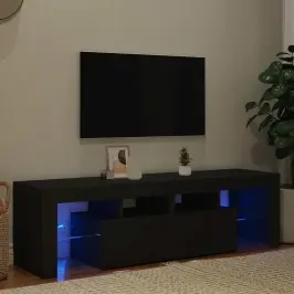 Tv Galdiņš Ar Led Lampiņām, 140X36,5X40 Cm, Melns Vidaxl