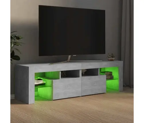 Tv Galdiņš Ar Led Lampiņām, 140X36,5X40 Cm, Betona Pelēks Vidaxl