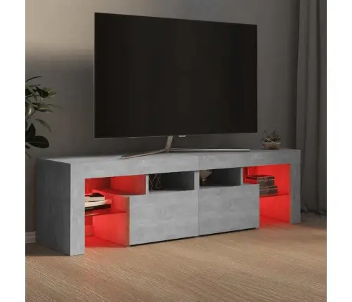 Tv Galdiņš Ar Led Lampiņām, 140X36,5X40 Cm, Betona Pelēks Vidaxl