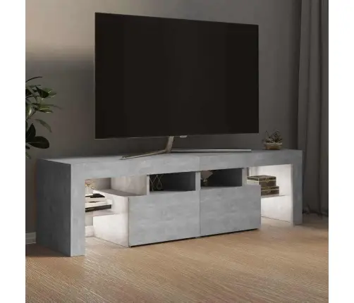 Tv Galdiņš Ar Led Lampiņām, 140X36,5X40 Cm, Betona Pelēks Vidaxl