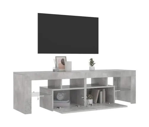 Tv Galdiņš Ar Led Lampiņām, 140X36,5X40 Cm, Betona Pelēks Vidaxl