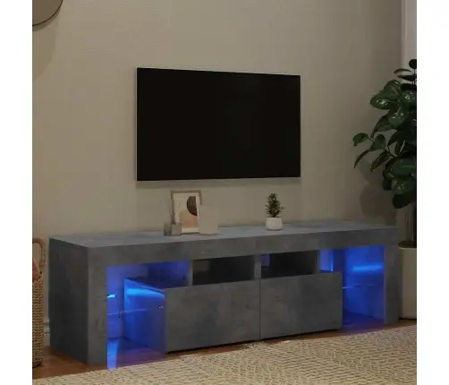 Tv Galdiņš Ar Led Lampiņām, 140X36,5X40 Cm, Betona Pelēks Vidaxl