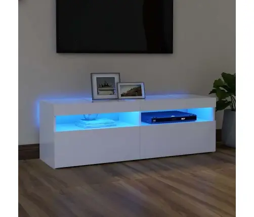 Televizoriaus Spintelė Su Led Apšvietimu, Balta, 120X35X40Cm Televizoriaus Spintelė Su Led Apšvietimu, Balta, 120X35X40Cm