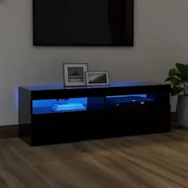Tv Galdiņš Ar Led Lampiņām, 120X35X40 Cm, Melns Vidaxl