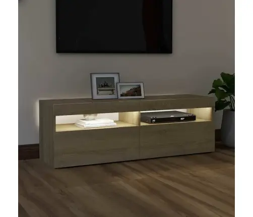 Tv Galdiņš Ar Led Lampiņām, 120X35X40 Cm, Ozolkoka Krāsā Vidaxl