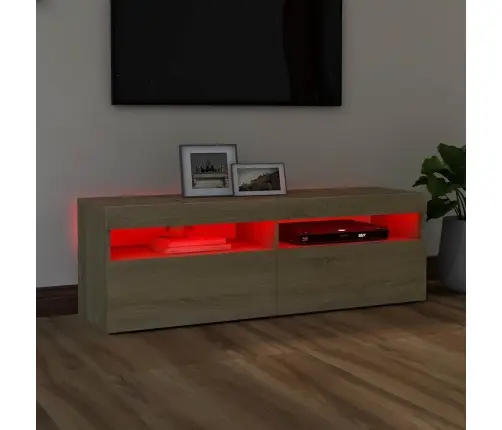 Tv Galdiņš Ar Led Lampiņām, 120X35X40 Cm, Ozolkoka Krāsā Vidaxl