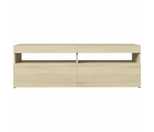 Tv Galdiņš Ar Led Lampiņām, 120X35X40 Cm, Ozolkoka Krāsā Vidaxl