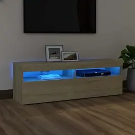 Tv Galdiņš Ar Led Lampiņām, 120X35X40 Cm, Ozolkoka Krāsā Vidaxl