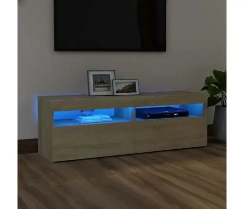 Tv Galdiņš Ar Led Lampiņām, 120X35X40 Cm, Ozolkoka Krāsā Vidaxl