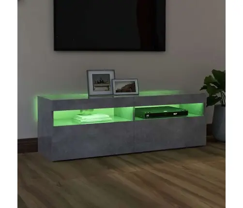 Tv Spintelė Su Led Apšvietimu, Betono Pilka, 120X35X40 Cm