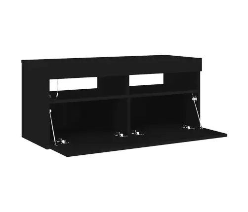 Tv Galdiņš Ar Led Lampiņām, 90X35X40 Cm, Melns Vidaxl