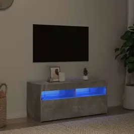 Tv Skapītis Ar Led Lampiņām, 90X35X40 Cm, Betona Pelēks Vidaxl