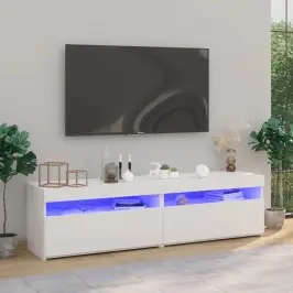Tv Skapīši Ar Led Lampiņām, 2 Gab., Balti, 75X35X40 Cm Vidaxl