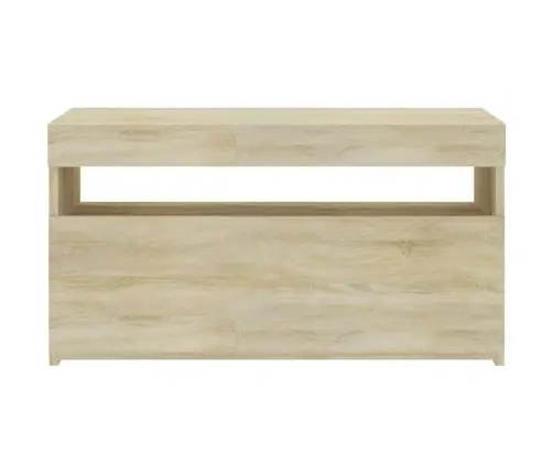 Tv Skapītis Ar Led Lampiņām, Ozolkoka Krāsā, 75X35X40 Cm Vidaxl