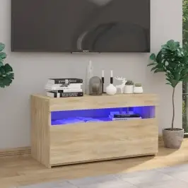 Tv Skapītis Ar Led Lampiņām, Ozolkoka Krāsā, 75X35X40 Cm Vidaxl