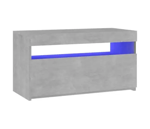 Tv Skapītis Ar Led Lampiņām, Betona Pelēks, 75X35X40 Cm Vidaxl