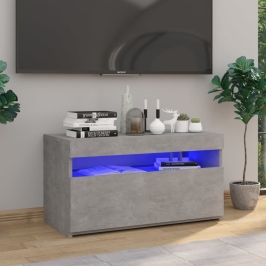 Tv Skapītis Ar Led Lampiņām, Betona Pelēks, 75X35X40 Cm Vidaxl