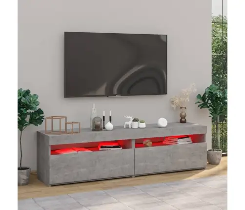 Tv Skapīši Ar Led Lampiņām, 2 Gab., Betona Pelēki, 75X35X40 Cm Vidaxl Tv Skapīši Ar Led Lampiņām, 2 Gab., Betona Pelēki, 75X35X40 Cm Vidaxl