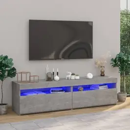 Tv Skapīši Ar Led Lampiņām, 2 Gab., Betona Pelēki, 75X35X40 Cm Vidaxl