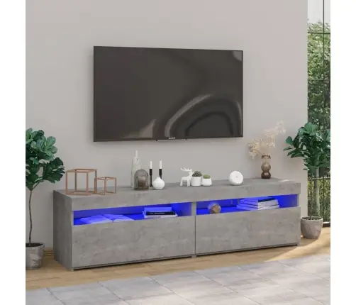 Tv Skapīši Ar Led Lampiņām, 2 Gab., Betona Pelēki, 75X35X40 Cm Vidaxl Tv Skapīši Ar Led Lampiņām, 2 Gab., Betona Pelēki, 75X35X40 Cm Vidaxl