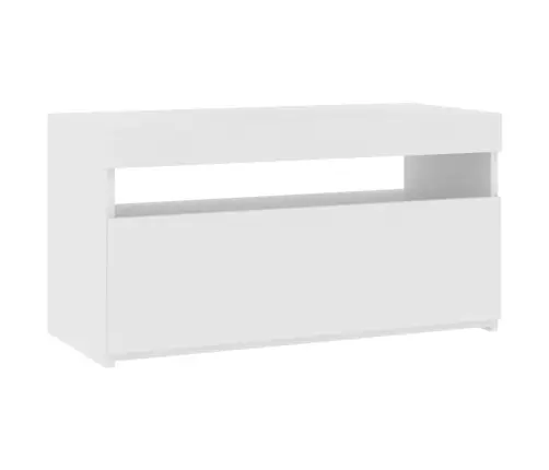 Tv Skapītis Ar Led Lampiņām, Spīdīgi Balts, 75X35X40 Cm Vidaxl