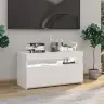 Tv Skapītis Ar Led Lampiņām, Spīdīgi Balts, 75X35X40 Cm Vidaxl