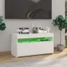 Tv Skapītis Ar Led Lampiņām, Spīdīgi Balts, 75X35X40 Cm Vidaxl