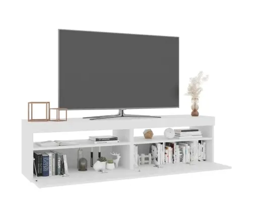 Telerialus Led-Tuledega 2 Tk, Kõrgläikega Valge, 75X35X40 Cm Telerialus Led-Tuledega 2 Tk, Kõrgläikega Valge, 75X35X40 Cm