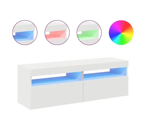 Tv Galdiņi Ar Led Lampiņām, 2 Gab., 60X35X40 Cm, Balti Vidaxl