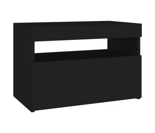 Tv Galdiņš Ar Led Lampiņām, Melns, 60X35X40 Cm Vidaxl