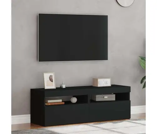 Tv Galdiņi Ar Led Lampiņām, 2 Gab., 60X35X40 Cm, Melni Vidaxl