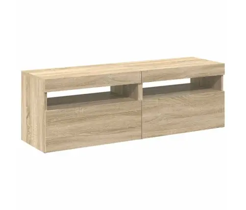 Tv Spintelės Su Led Apšvietimu, 2Vnt., Ąžuolo, 60X35X40Cm