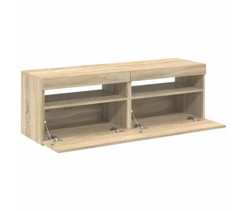 Tv Spintelės Su Led Apšvietimu, 2Vnt., Ąžuolo, 60X35X40Cm