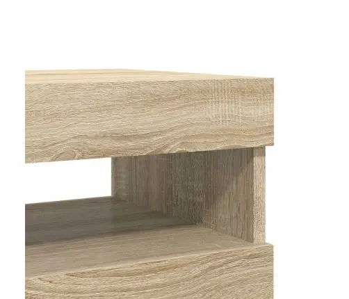 Tv Spintelės Su Led Apšvietimu, 2Vnt., Ąžuolo, 60X35X40Cm