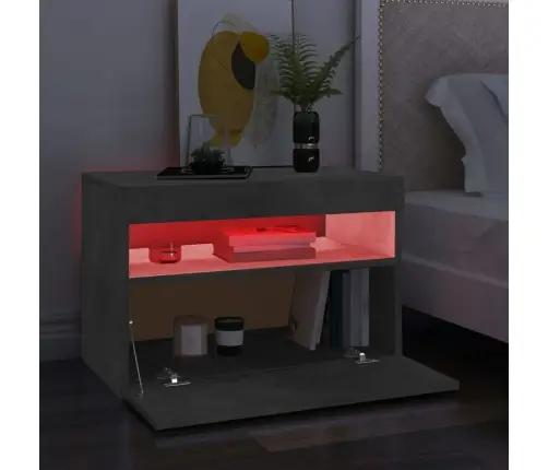 Televizoriaus Spintelė Su Led, Betono Pilka, 60X35X40Cm