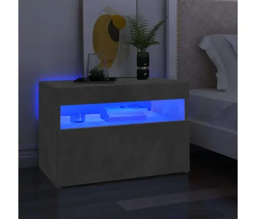 Televizoriaus Spintelė Su Led, Betono Pilka, 60X35X40Cm